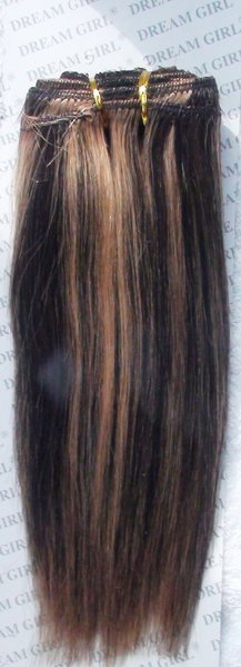 Human Hair Weft Yaki 8 inch Farbe P1B/27